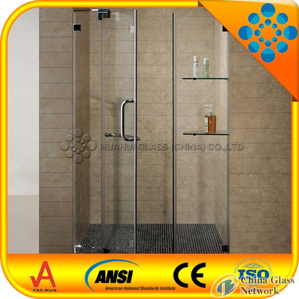 shower doors with 304 stainless steel rod and handle/hinge outward opening/frameless shower screens